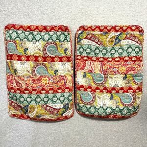 Cynthia Rowley Pillow Shams Set 2 Colorful Paisley Quilted Boho 21x28‎ Bed Dorm